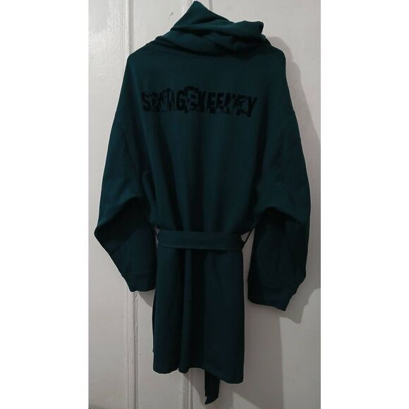 Savage fenty womens large super soft turquoise green lounge kimono robe - Picture 1 of 5